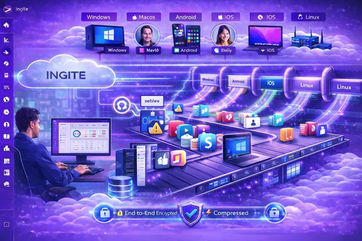 Diagram explaining the data flow of the Cloud Software Deployment solution