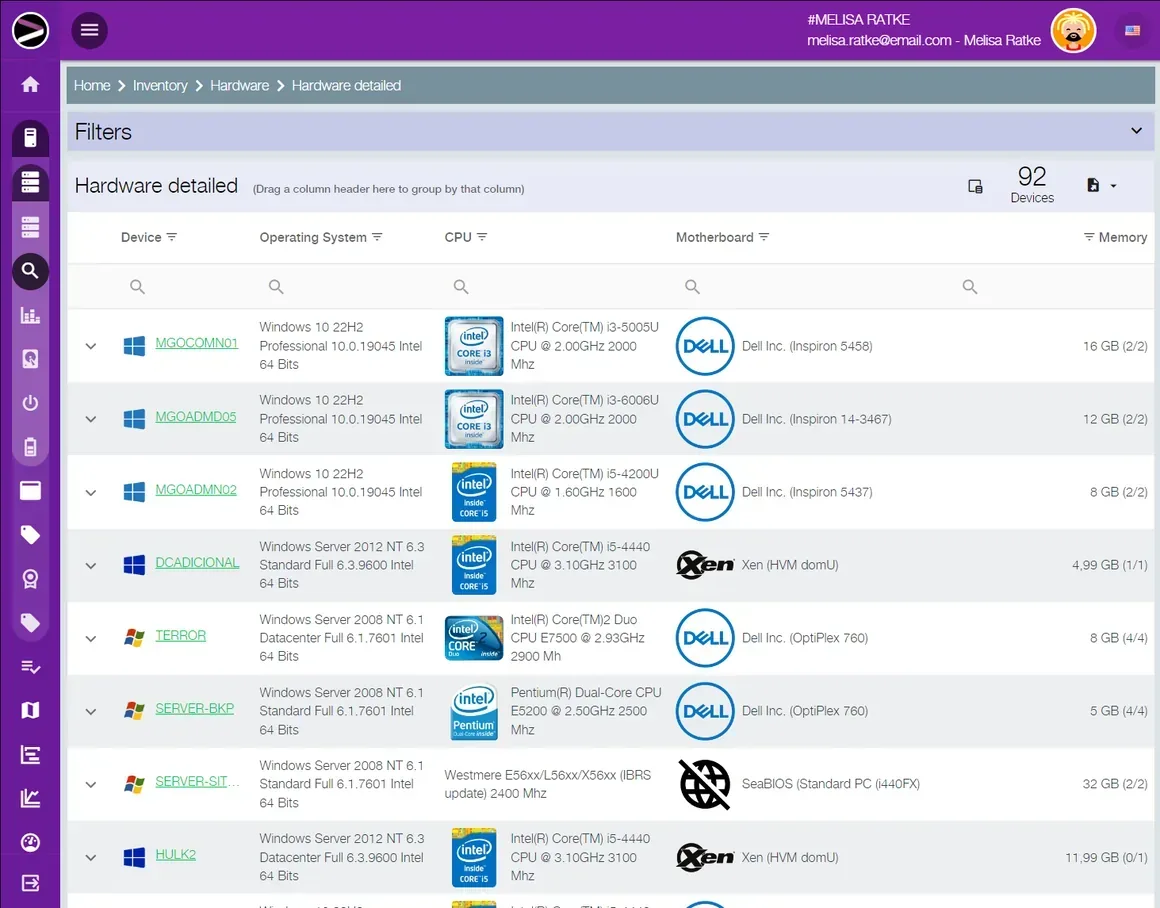Screenshot of the Cloud Asset Management solution in the INGITE platform