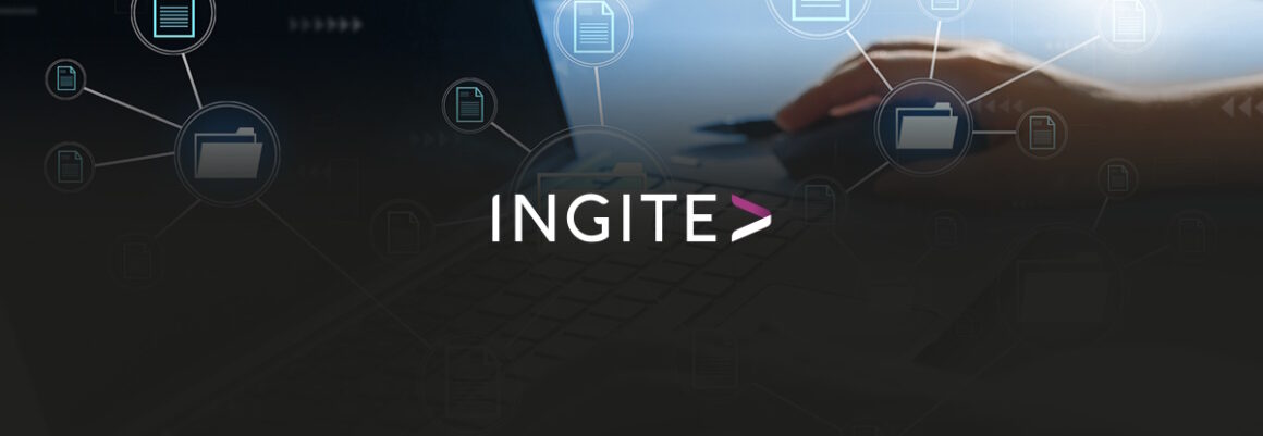 Hands on a keyboard with device and network icons floating above